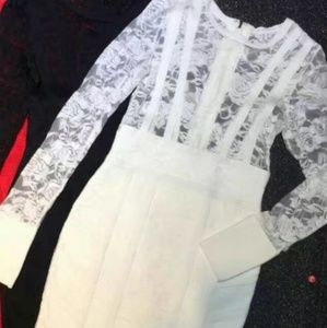 Lace White Bandage  Dress